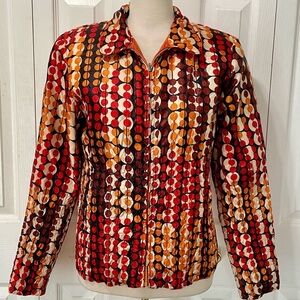Vintage UBU satin Colorful Patterned Women's reversible zip jacket